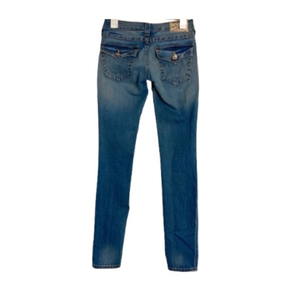 True Religion Jeans With Gold Stitching On Back Pockets Size 24 - Picture 3 of 10